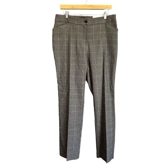 Rafaella Sports High Rise The Straight Tartan Print Academia Golf Pants - Picture 1 of 13